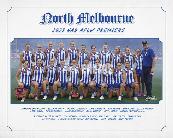 AFLW 2025 Media - North Melbourne Premiership Prints - A-64937753