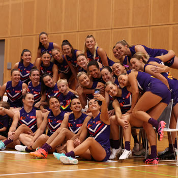 AFLW 2024 Media - Fremantle Team Photo Day