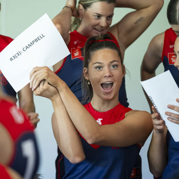 AFLW 2024 Media - Melbourne Team Photo Day